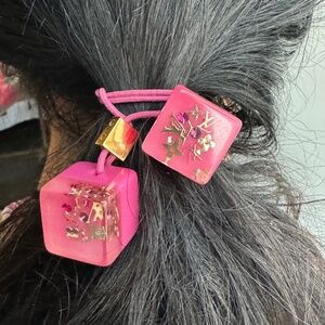 Louis Vuitton Monogram Pink Cube Hair Ties